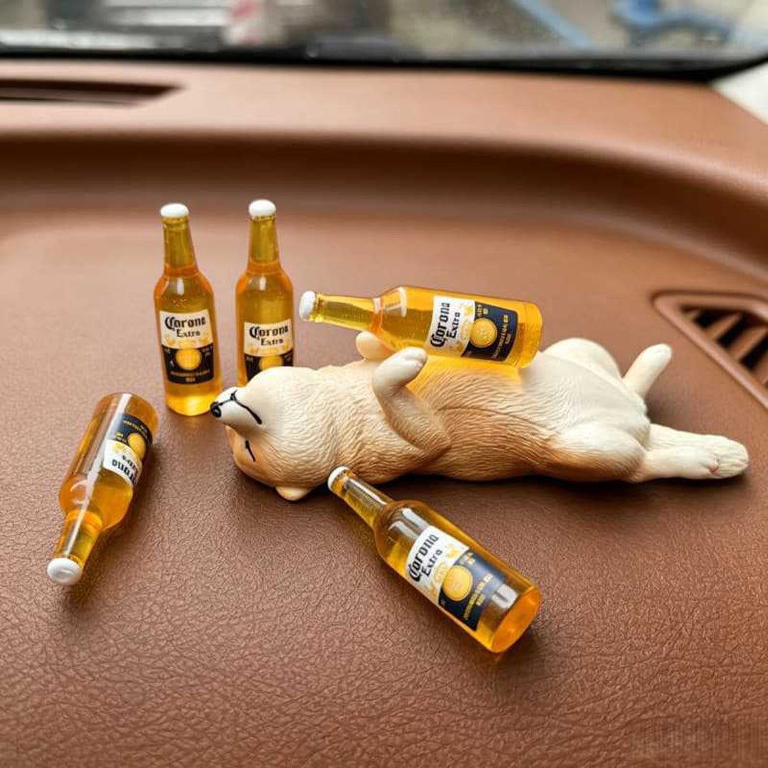 Puptailor Drunken Dog and Cat Car Ornament
