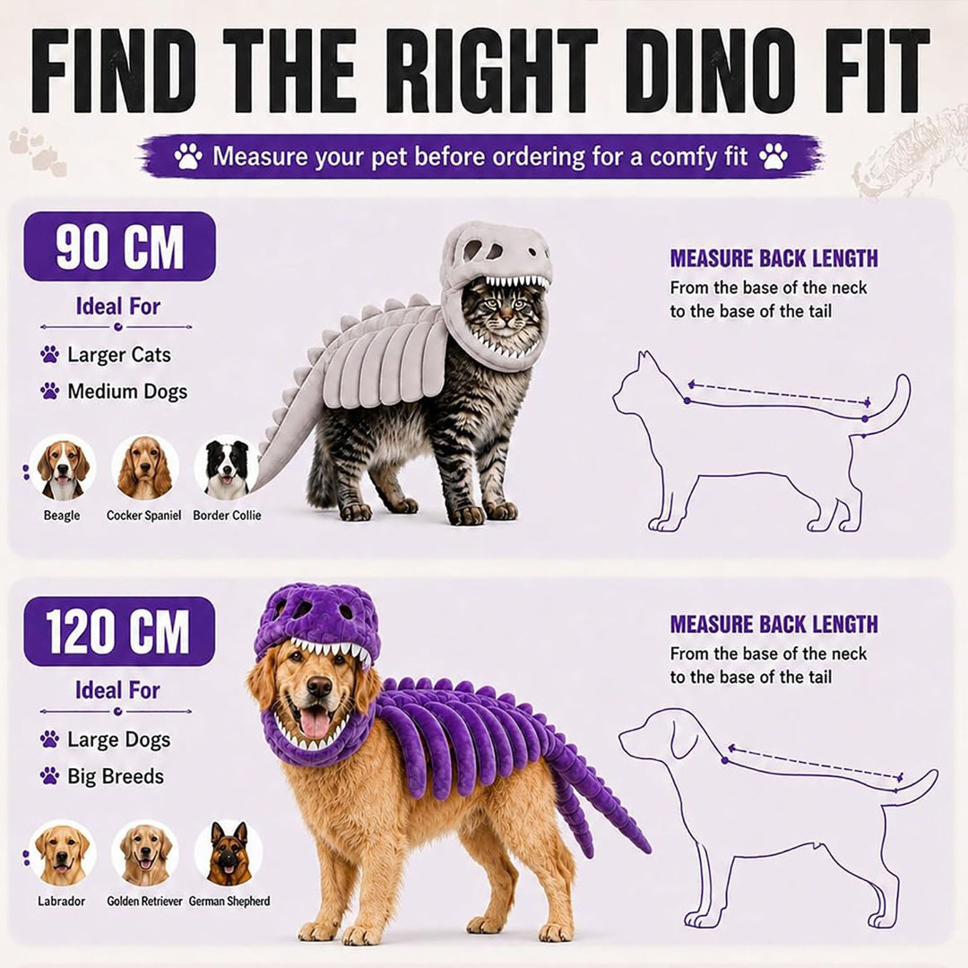 Puptailor Glow-in-the-Dark Dinosaur Skeleton Pet Halloween Costume
