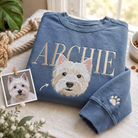 Puptailor Personalized Pet Portrait And Name Sweatshirt