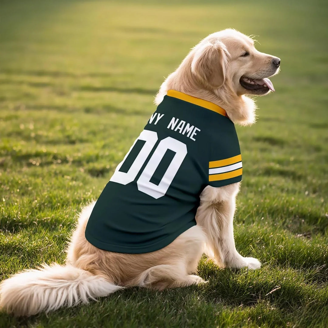 Puptailor Personalized Green Bay Football Dog Jersey with Name and Number Pet Shirt