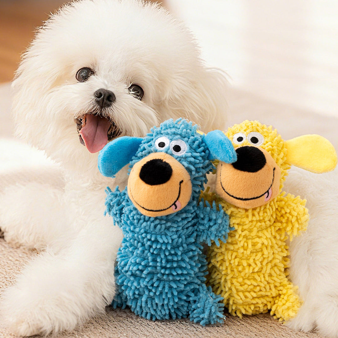 Fluffy "Mop-Style" Plush Squeaky Dog Toy