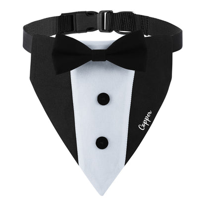 Personalized Embroidered Name Tuxedo-Style Dog Bandana