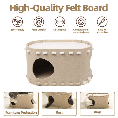 Personalized Felt Cat Cave Bed