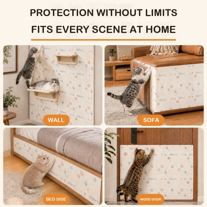 Puptailor Self-Adhesive Cat Scratch Mat — Cuttable Wall Protector Film That Saves Your Furniture