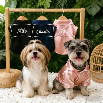Personalized Luxury Satin Dog Pajamas With Name