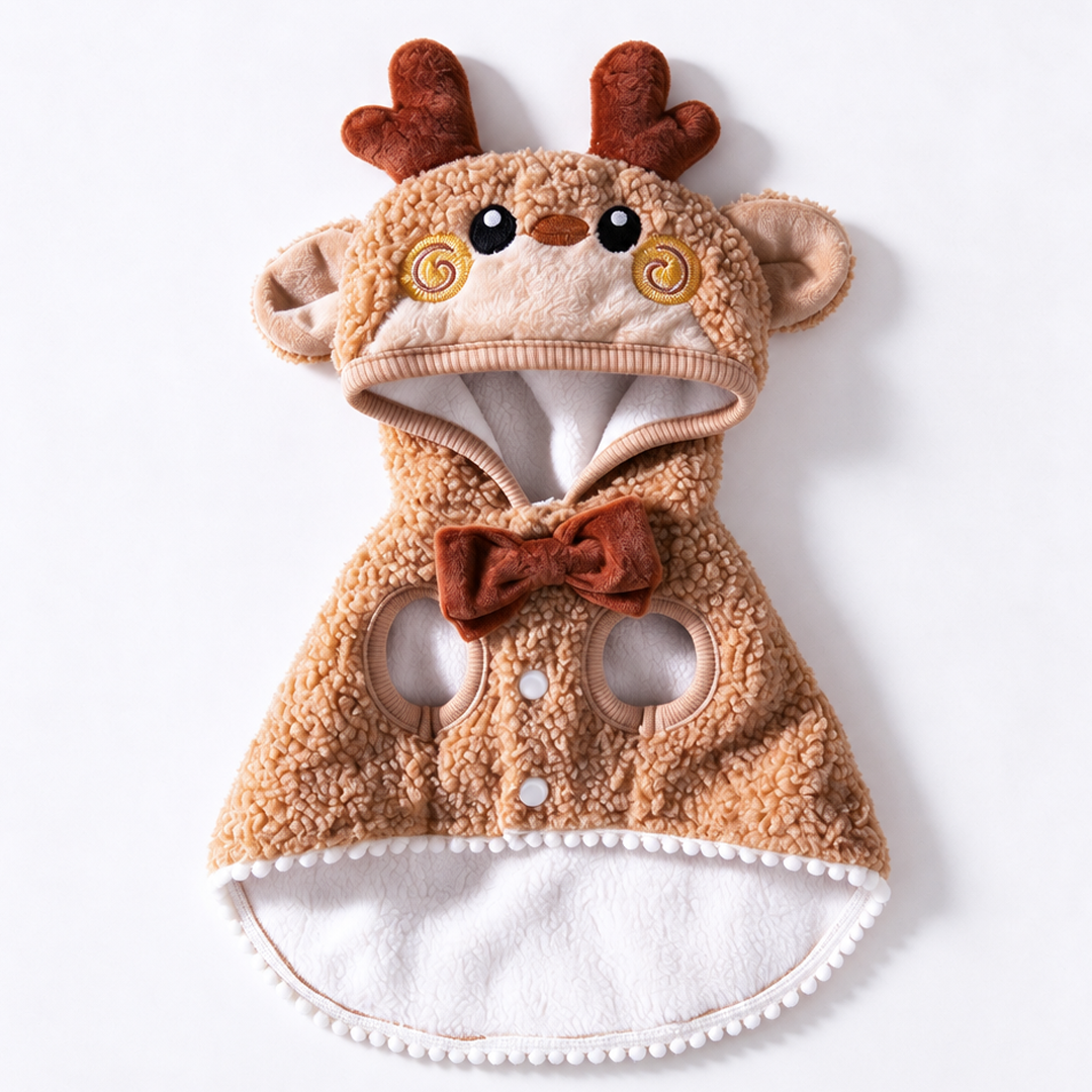Personalized Christmas Sherpa Hooded Pet Cape