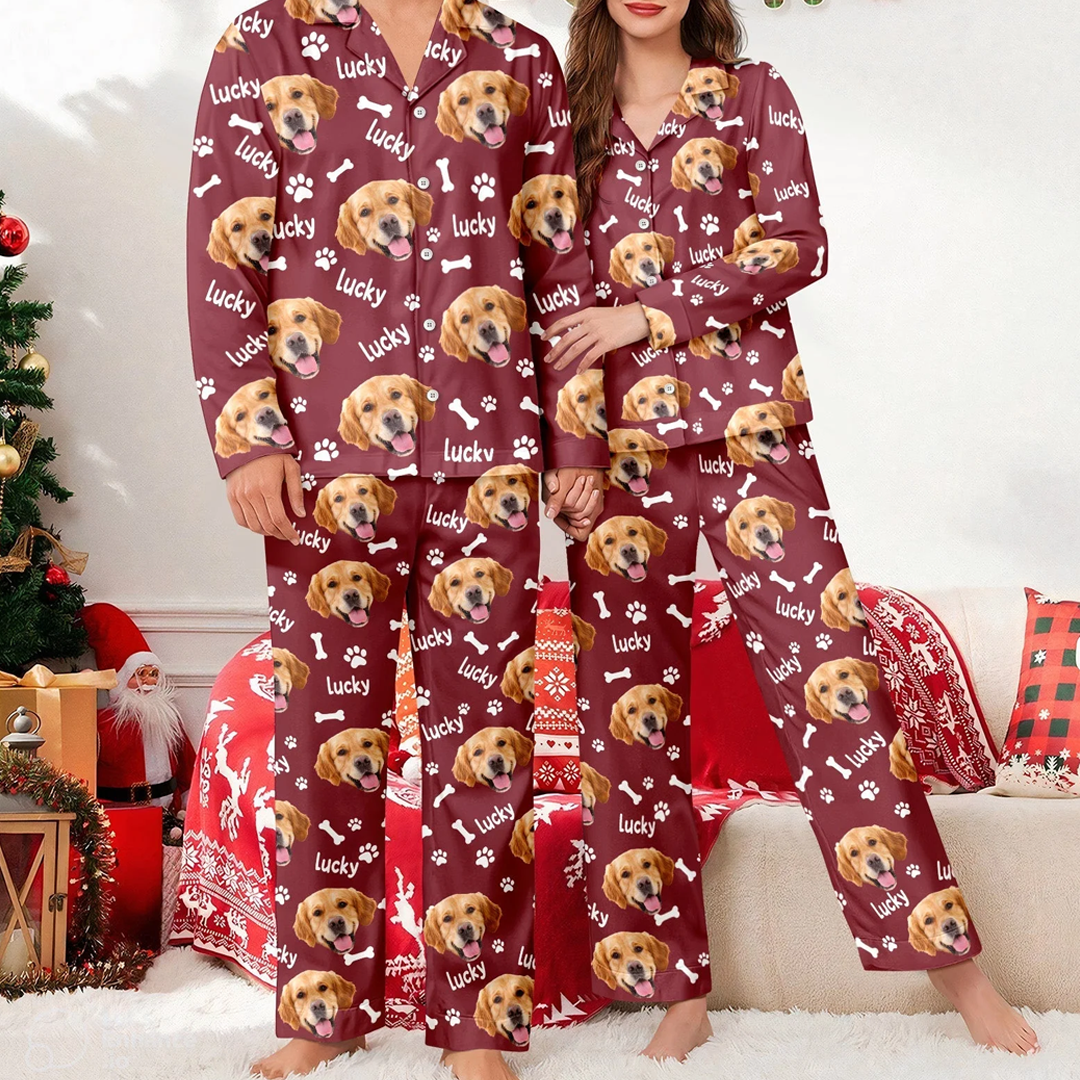 Custom All Over Pet Portrait Pajama Set with Name