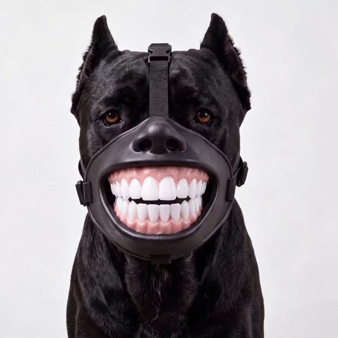 Puptailor Funny Halloween Dog Muzzle with Grinning Mouth Design