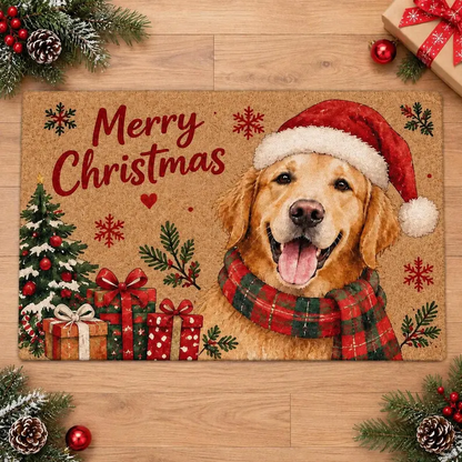 Custom Pet Portrait Christmas Doormat