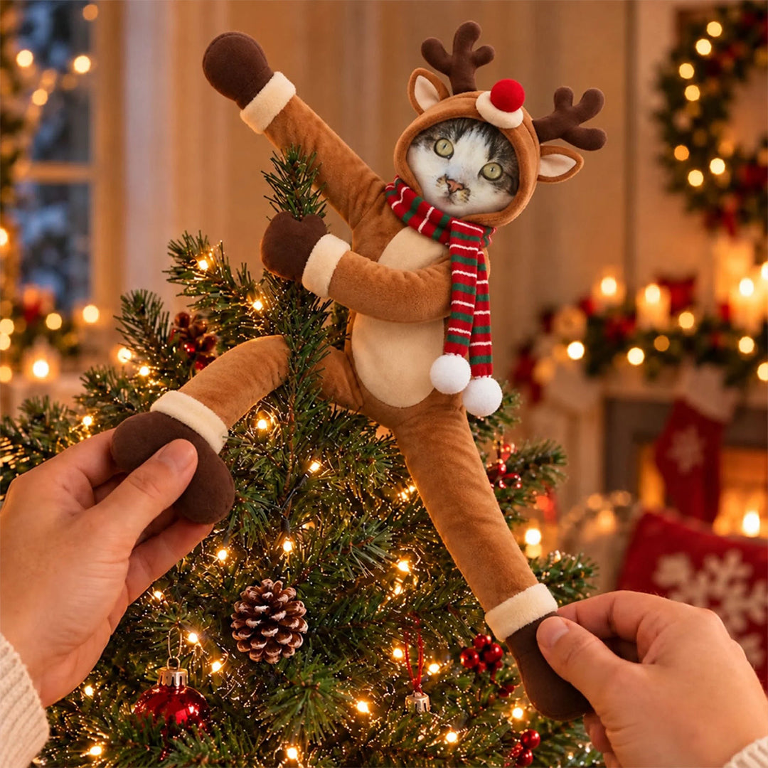 Personalized Christmas Costume Poseable Plush Doll with Funny Pet Photos