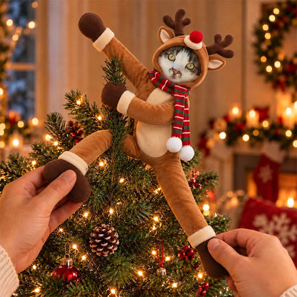 Personalized Christmas Costume Poseable Plush Doll with Funny Pet Photos