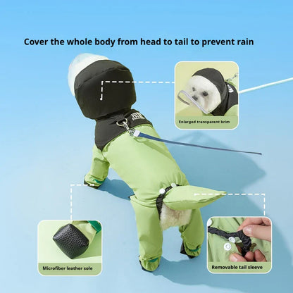 Personalized Full-Coverage Dog Raincoat