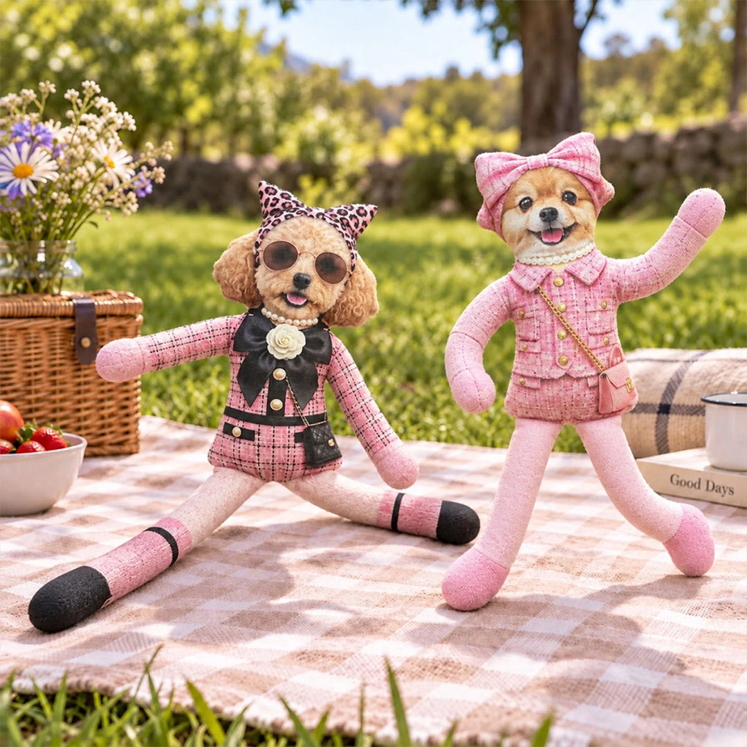 Personalized Funny Fashion Pet Poseable Plush Doll with Pet Photos