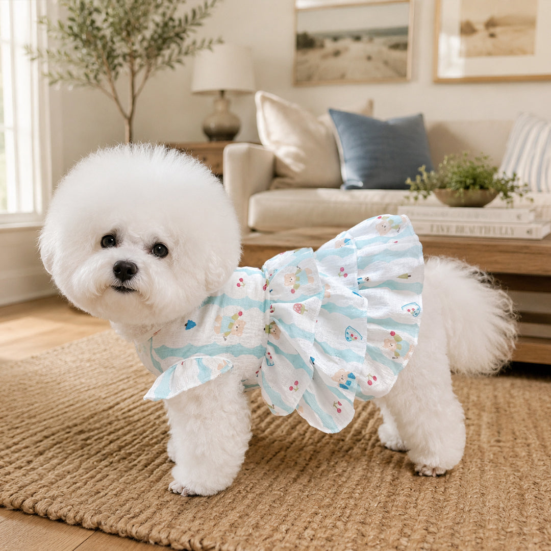 Personalized Cute Floral Ruffle Dog Dress