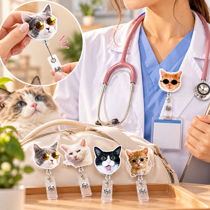 Custom Pet Photo Retractable Badge Reel