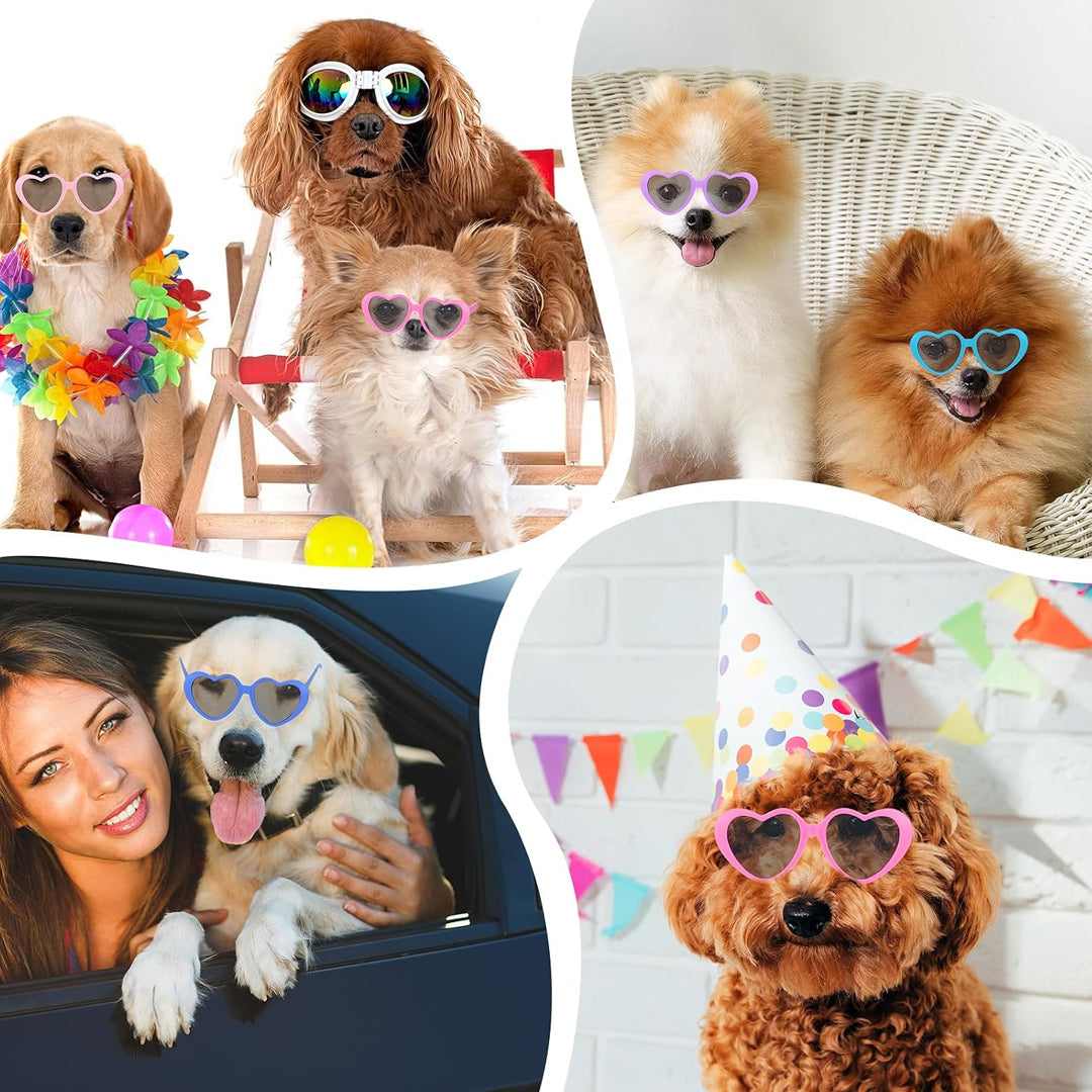 Stylish Heart-Shaped Pet Glasses