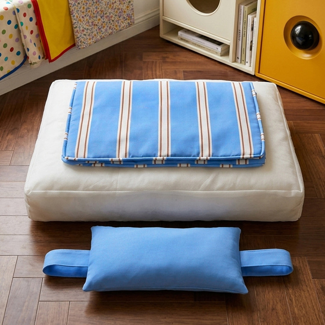 Personalized Striped Pet Bed with Pillow