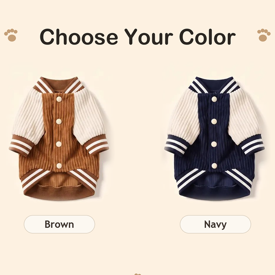 Personalized Corduroy Varsity Pet Jacket