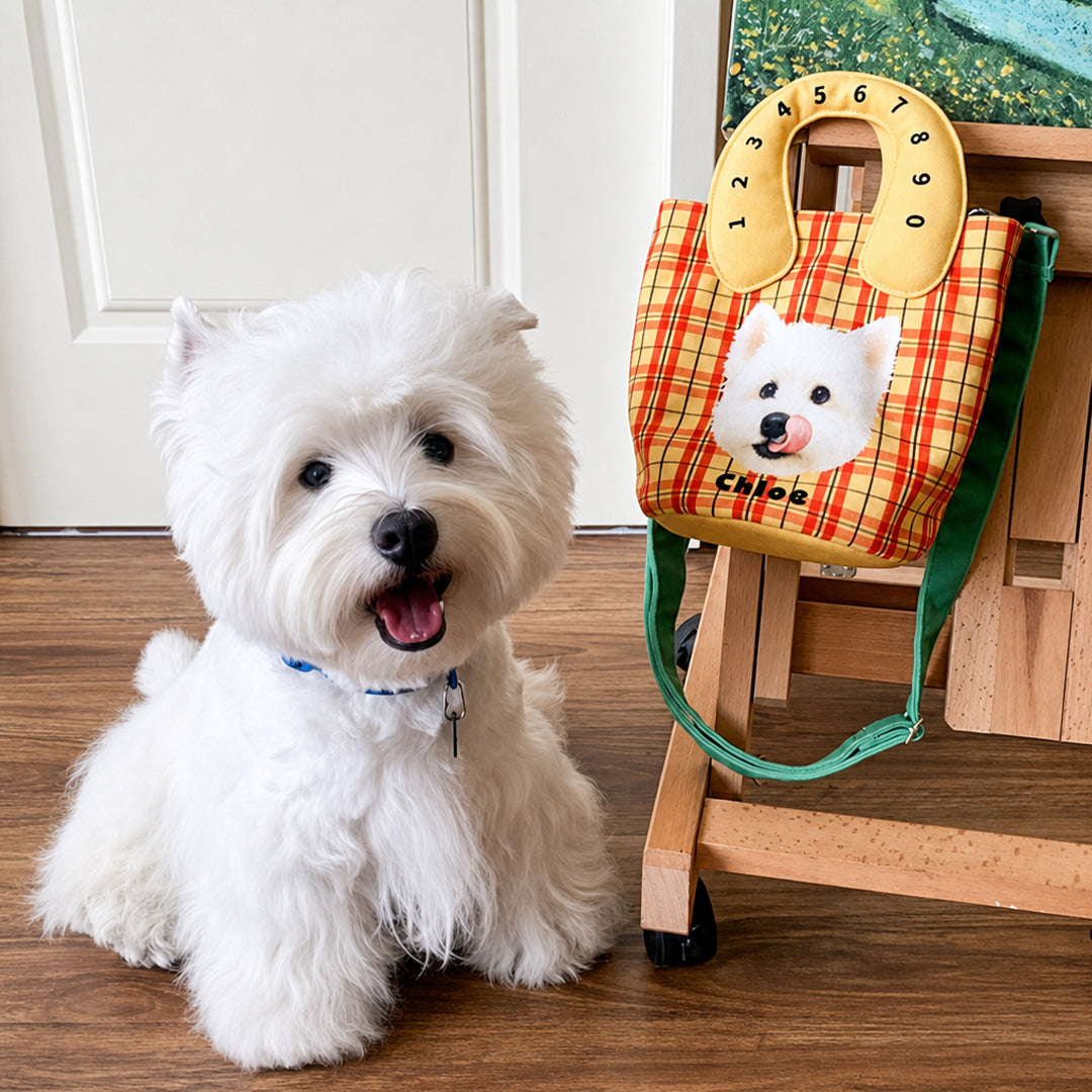 Personalized Pet Portrait  Canvas Handbag