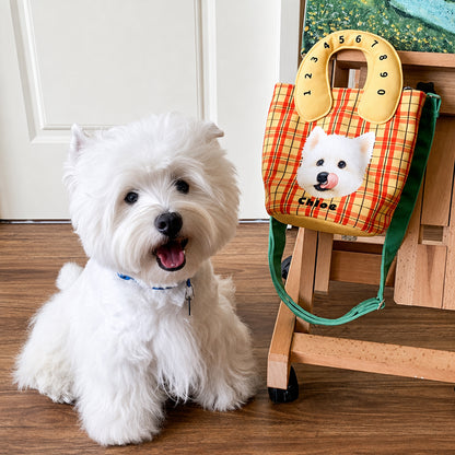 Personalized Pet Portrait  Canvas Handbag
