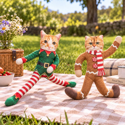 Personalized Christmas Costume Pet Poseable Plush Doll with Funny Pet Photos