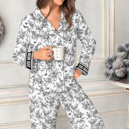 Personalized Dog Mom Toile Pajama Set