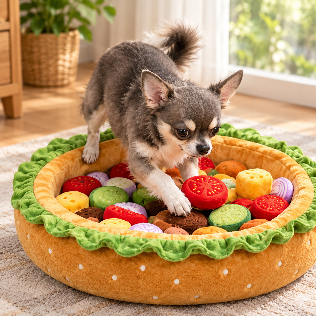 Puptailor Personalizaed Burger Ball Pit-Funny Hamburger Shaped Pet Bed
