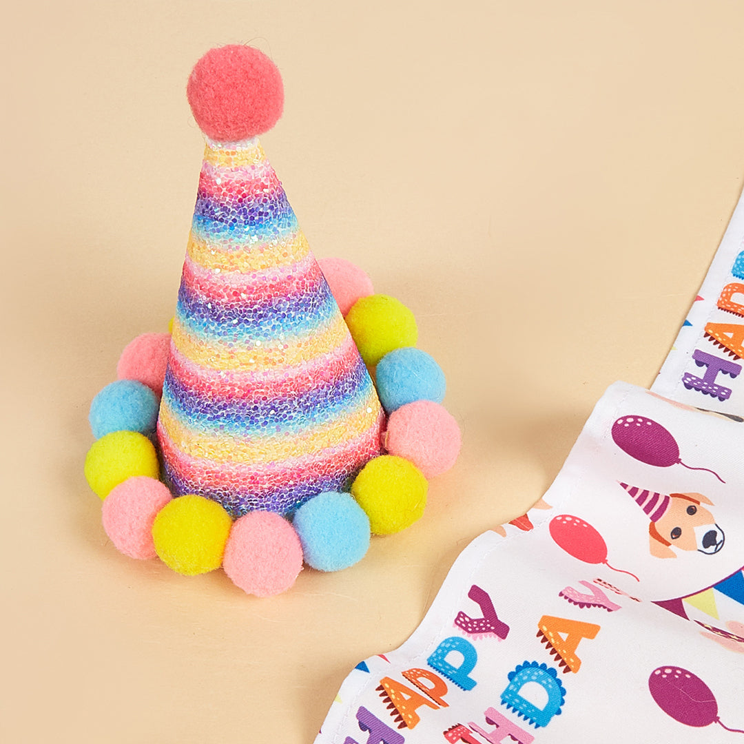 Pet Birthday Hat & Bandana Set