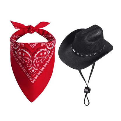 Cowboy Hat and Paisley Bandana Set