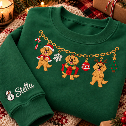 Personalized Dog Garland Christmas Sweatshirt