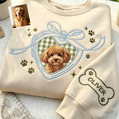 Puptailor Embroidered Pet Portrait And Name Sweatshirt