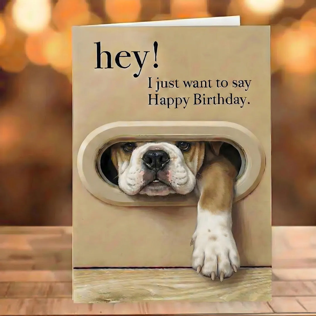 Puppy Themed Birthday Greeting Card for Pet Owners