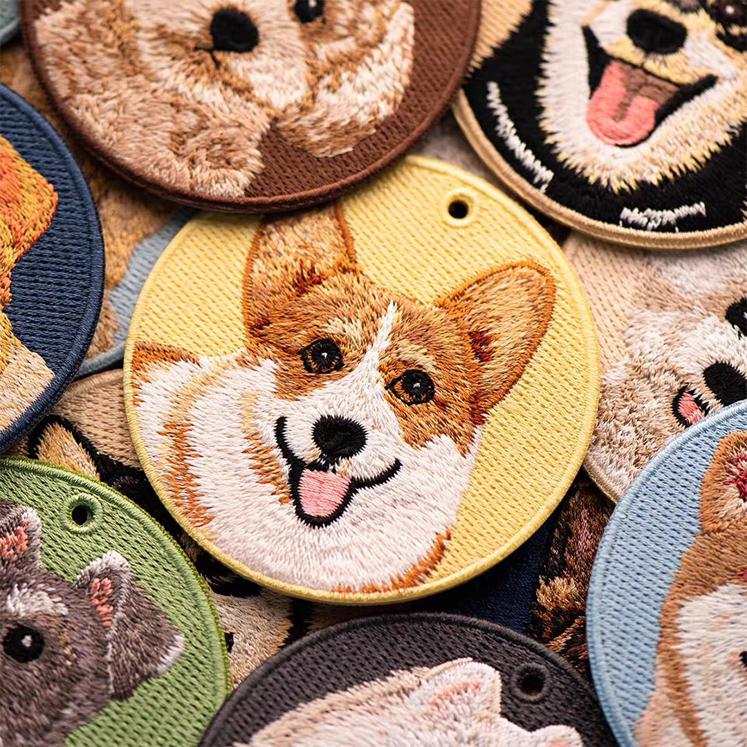 Personalized Custom Embroidered Pet Portrait Keychain