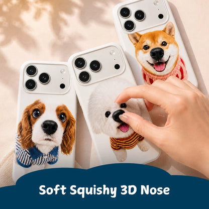 Puptailor Personalized Pet Dog Photo Phone Case with 3D Squishy Nose
