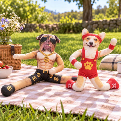 Personalized Funny Pet Poseable Plush Doll with Pet Photos