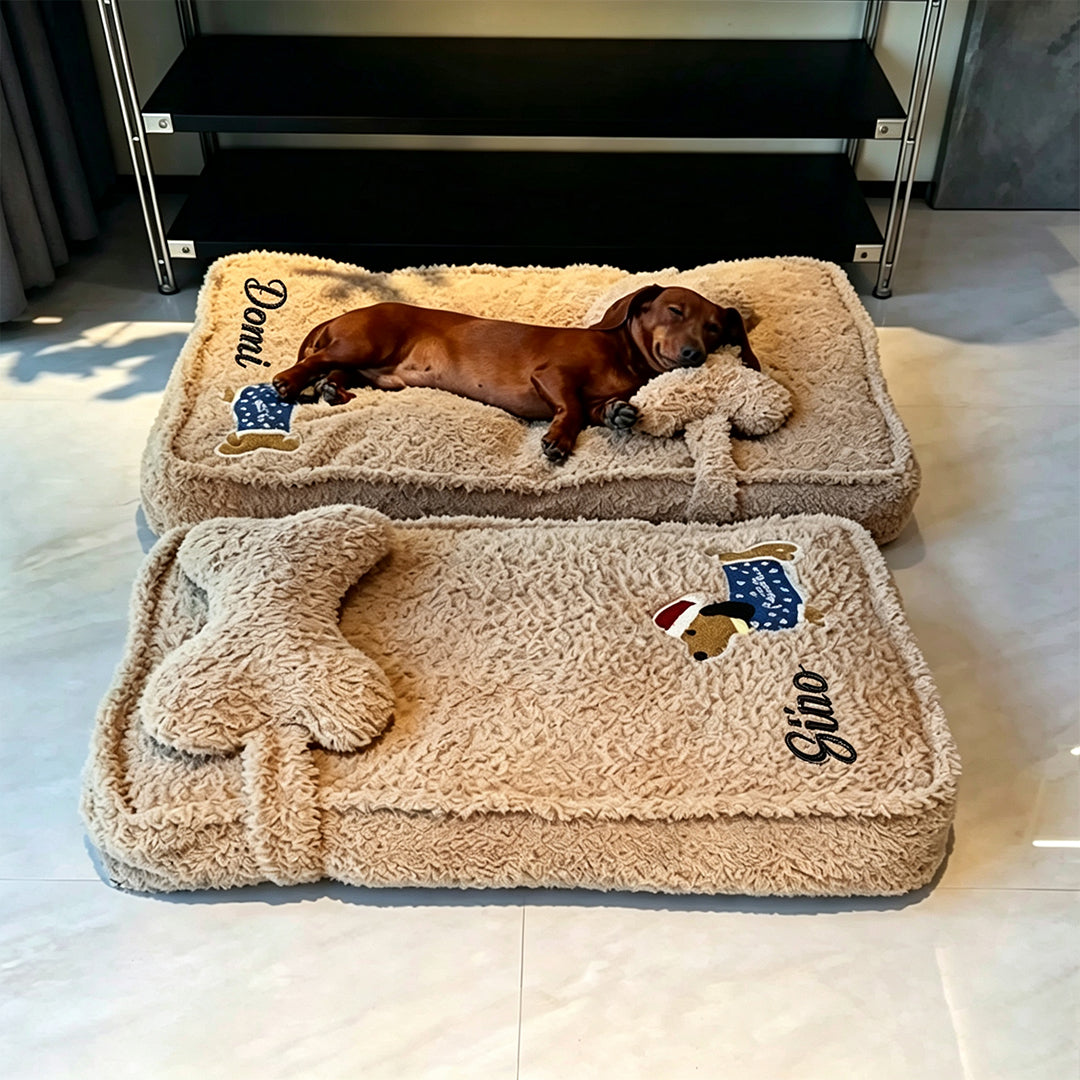 Puptailor Personalized Plush Embroidered Pet Bed