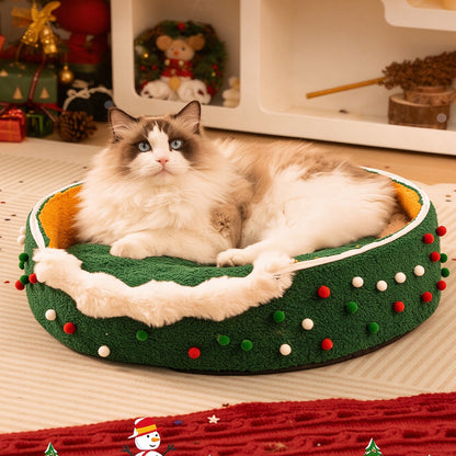 2-in-1 Convertible Christmas Tree Cat Bed