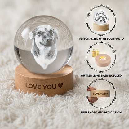 Personalized Pet Memorial Crystal Ball Night Light