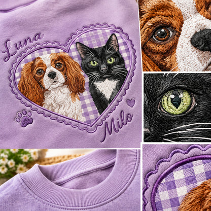 Puptailor Personalized Locket Heart Pet Portrait And Name Sweatshirt