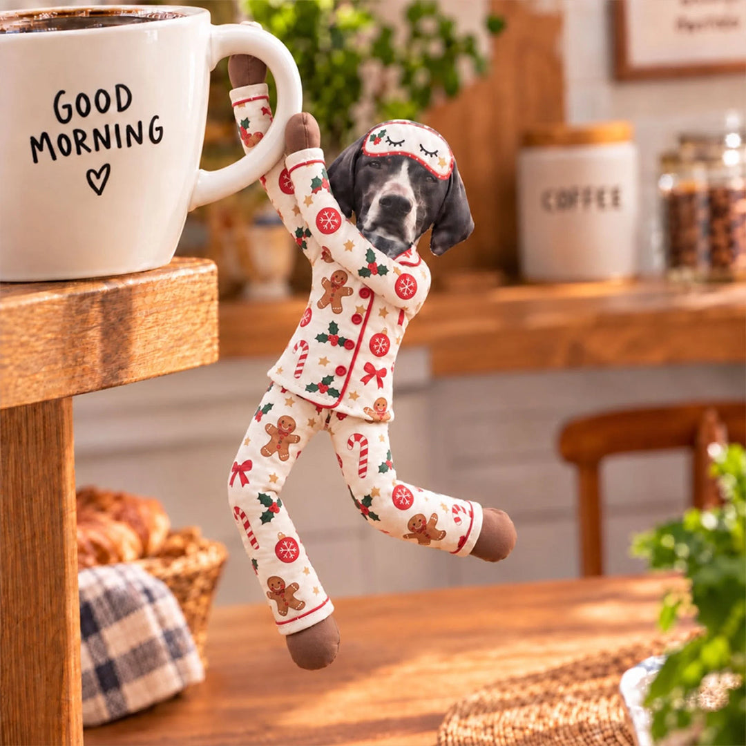 Personalized Christmas pajamas Poseable Plush Doll with Funny Pet Photos