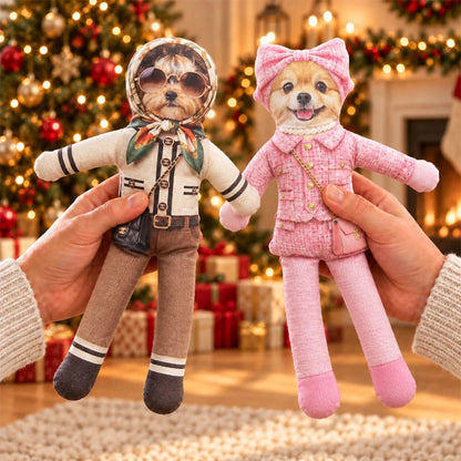 Personalized Funny Fashion Pet Poseable Plush Doll with Pet Photos