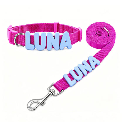 Personalized Letter Pet Leash and Collar Set