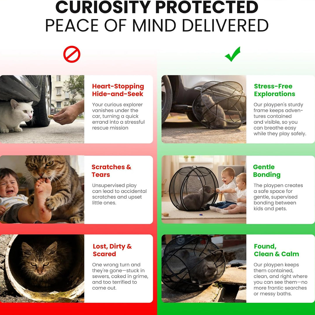 Collapsible Mesh Cat Playpen