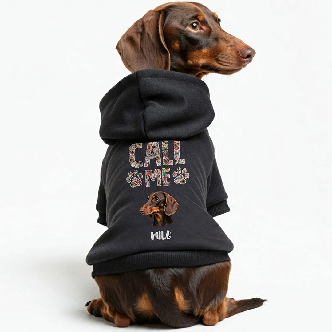 Personalized Dog Portrait & Name Stylish Hoodie