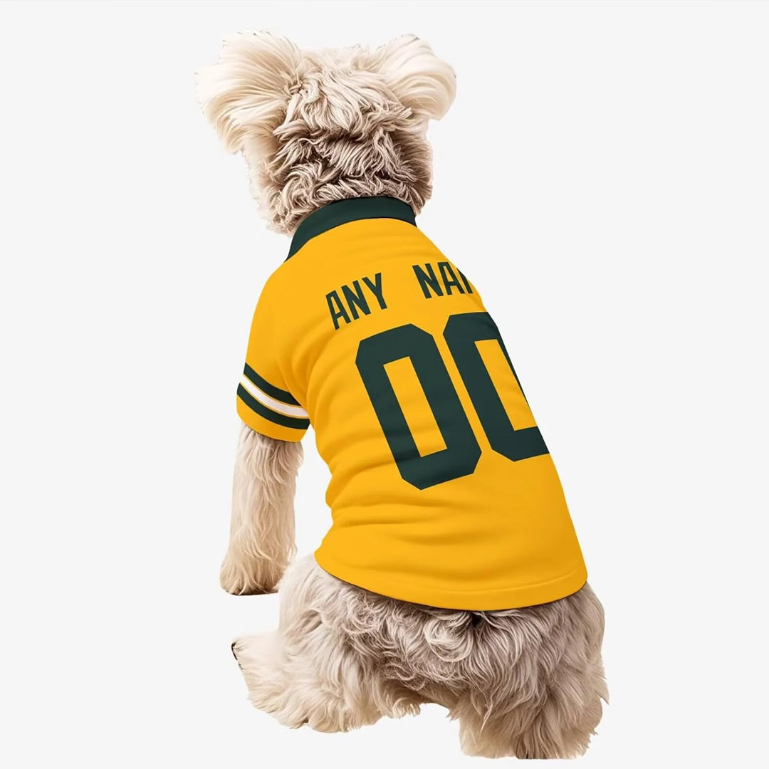 Puptailor Personalized Green Bay Football Dog Jersey with Name and Number Pet Shirt