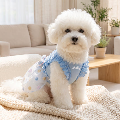 Personalized Polka-Dot Tulle Dog Dress