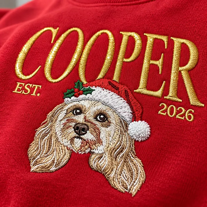 Custom Est. Year Pet Portrait Christmas Sweatshirt