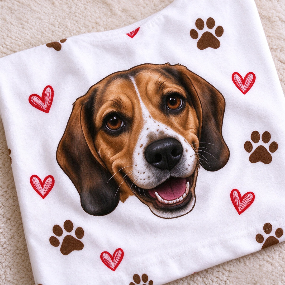Personalized Pet Portrait Printed Casual Pajama Set for Males and Females