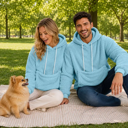 Plush Fleece Kangaroo Pocket Pet Carrier Hoodie