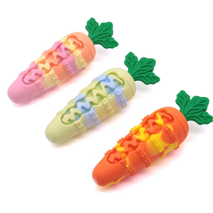 Silicone Carrot Dog Toy for Chewing, Teething, and Self-Amusement